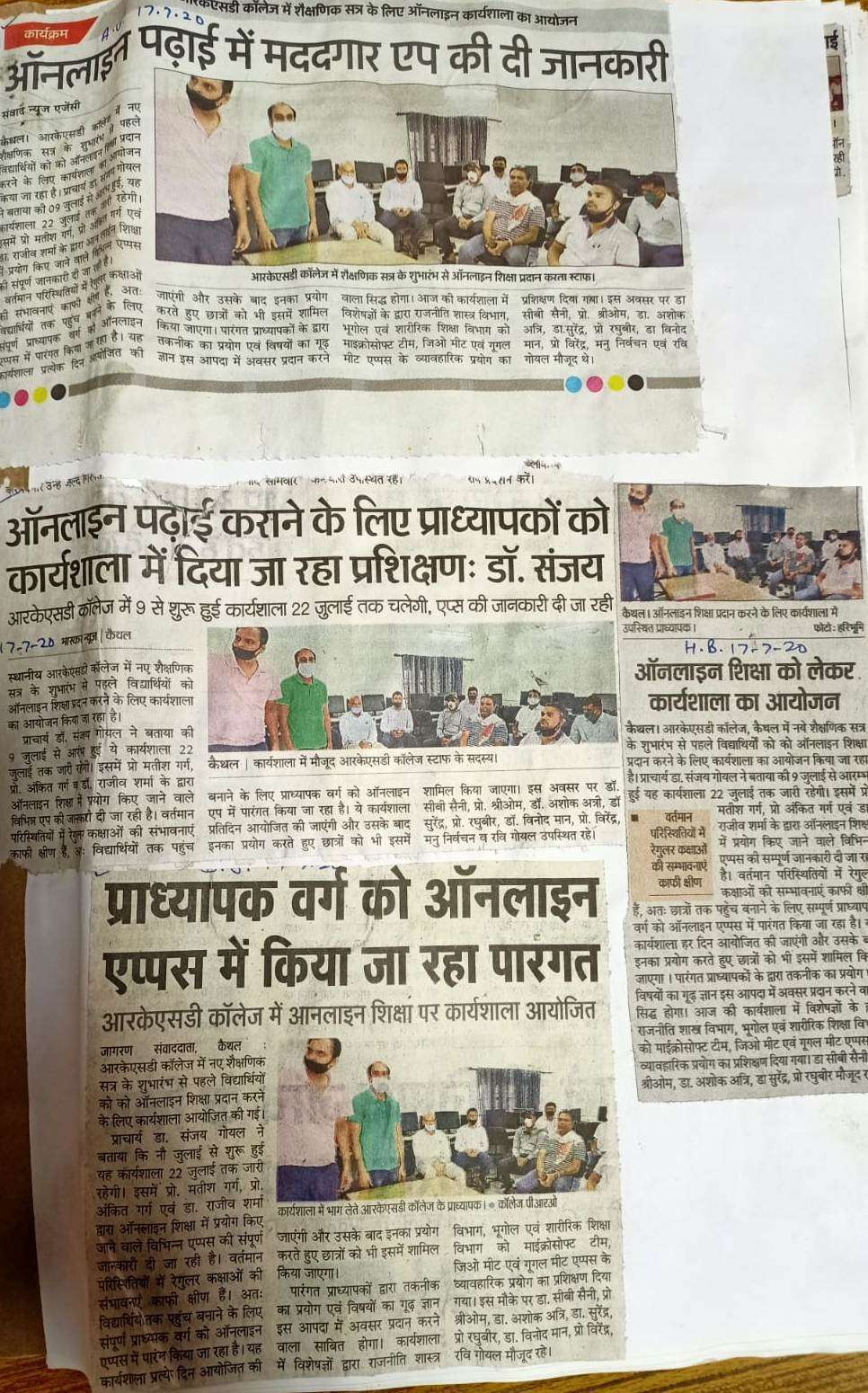 A Workshop to conduct online education through online apps