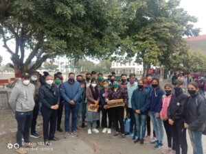 एन,एस.एस. एवं एन.सी.सी. के सहयोग से कॉलेज में शत प्रतिशत वैक्सीनेशन का लक्ष्य प्राप्त करने के लिए मोबाइल वैक्सीनेशन कैम्प लगाया गया